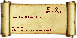 Sánta Klaudia névjegykártya